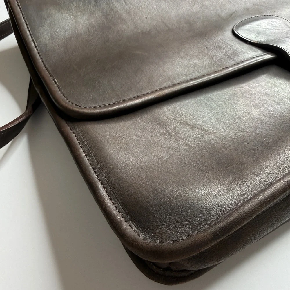 COACH Vintage Mahogany Brown Leather Top Handle Briefcase/Messenger Bag #7425 - Picture 6 of 15